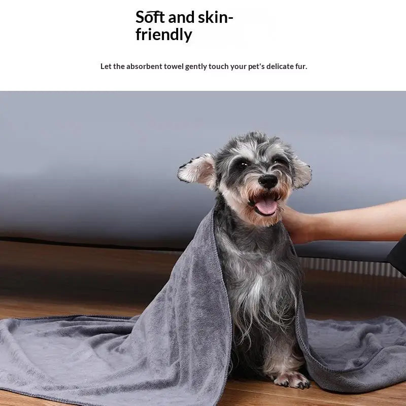 Soft and skin-friendly absorbent towel for gently drying your pet's delicate fur