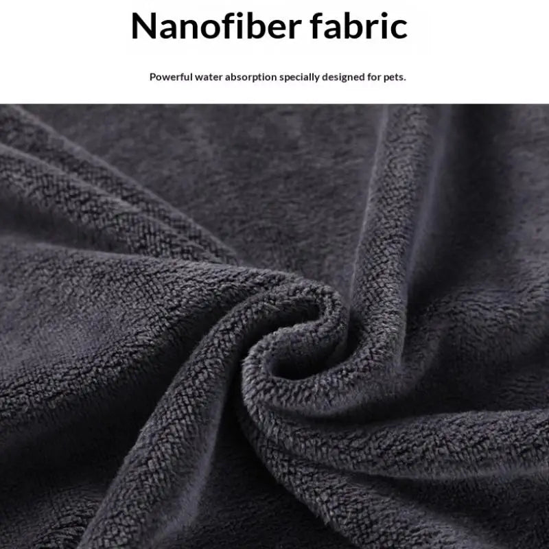 Soft nanofiber absorbent towel designed for pets with powerful water absorption