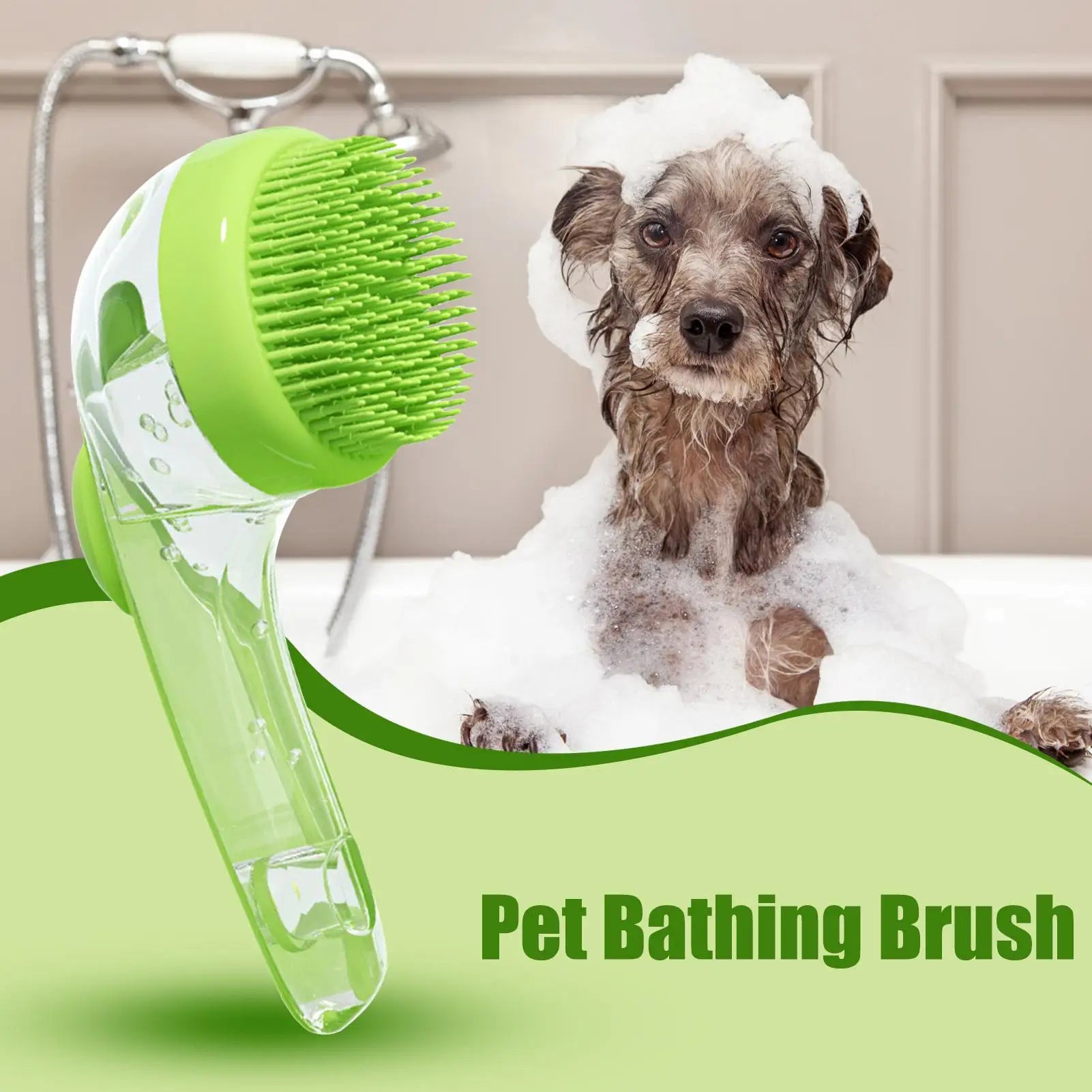 LuckeLadybug Pet Bathing Brush for effective dog pet grooming near me with soft bristles for gentle cleaning