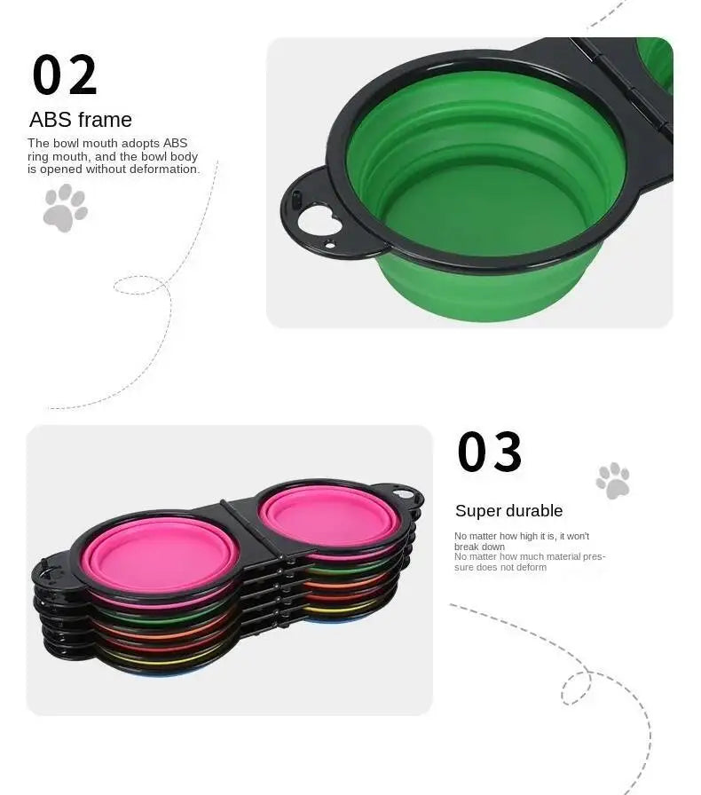 Set of collapsible dog bowls from LuckeLadybug LLC, ideal as a slow eating dog bowl for pets