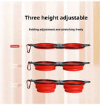 LuckeLadybug LLC adjustable slow eating dog bowl in red with three height options for comfortable dining