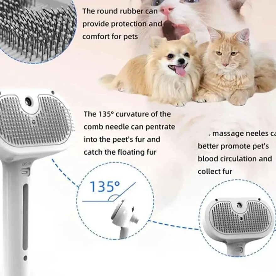 LuckeLadybug LLC pet grooming brush for dogs with 135-degree angle and ergonomic design for easy fur removal