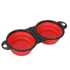 LuckeLadybug LLC Slow Eating Dog Bowl in Red and Black with Two Compartments for Controlled Feeding