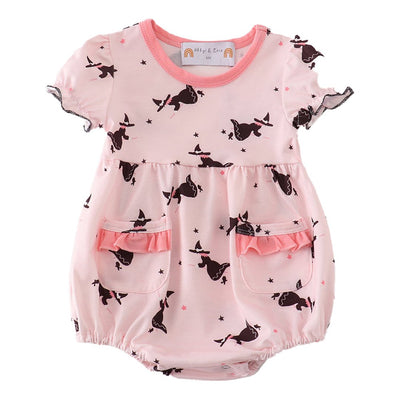 Adorable Pink Bat Print Bubble For Your Little Fashionista | Perfect For Babies And Toddlers - LuckeLadybug LLC