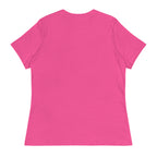Pink LuckeLadybug book lover t-shirt for women showing the back view with short sleeves