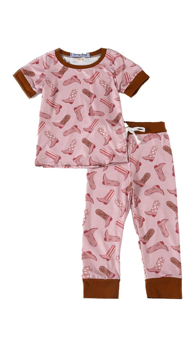 Adorable Pink Boots Pajama Set For Stylish Babies And Toddlers | Trendy Sleepwear For Kids - LuckeLadybug LLC