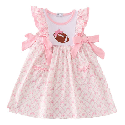 Bow Football Embroidery Dress