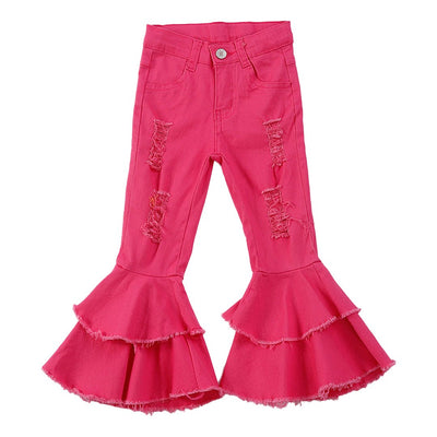 Adorable Pink Double-Layered Denim Jeans For Stylish Babies And Toddlers! - LuckeLadybug LLC