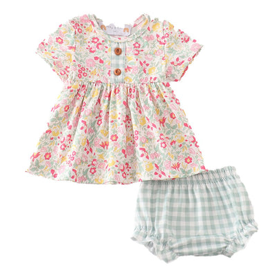 Adorable Pink Floral Print Baby Set: A Must-Have For Trendy Tots! - LuckeLadybug LLC