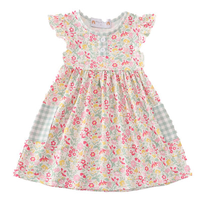 Adorable Pink Floral Print Dress For Your Little Princess - Size 4 - LuckeLadybug LLC