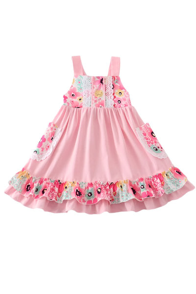 Adorable Pink Floral Print Ruffle Dress For Stylish Babies And Toddlers! - LuckeLadybug LLC