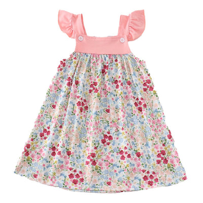 Adorable Pink Floral Print Ruffle Dress For Baby & Toddler Fashionistas - Size 8! - LuckeLadybug LLC