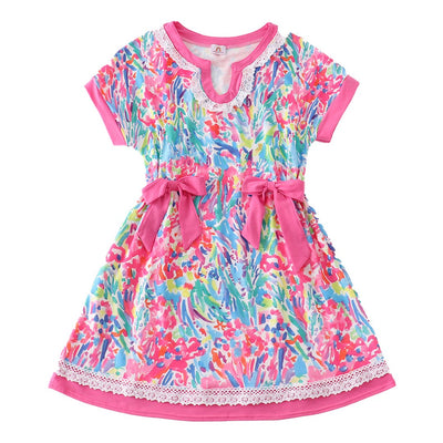 Adorable Pink Floral Print Dress For Your Little Fashionista! | Baby & Toddler Girl'S Clothing - LuckeLadybug LLC