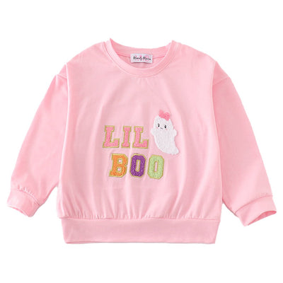 Halloween Lil Boo Chenille Patch Girl Top