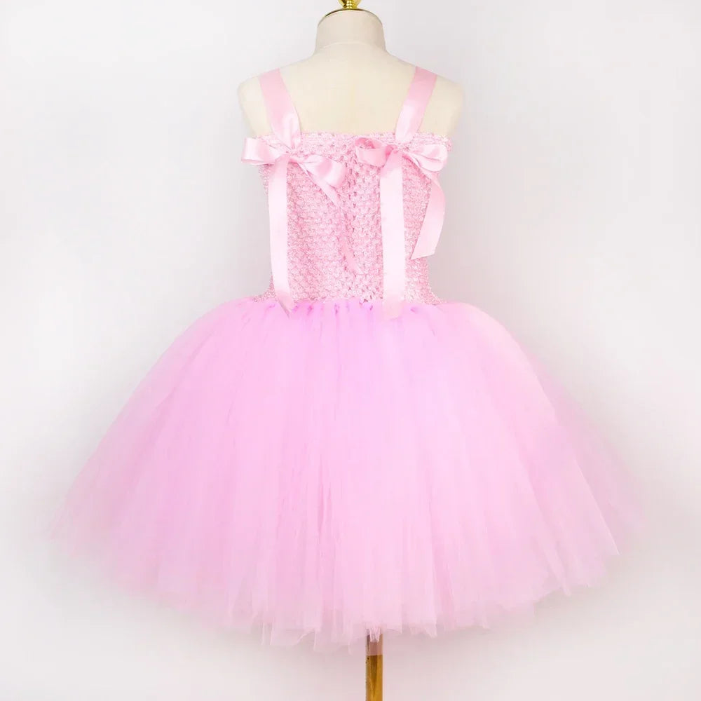 Pink Plaid Princess Tutu Dress Set