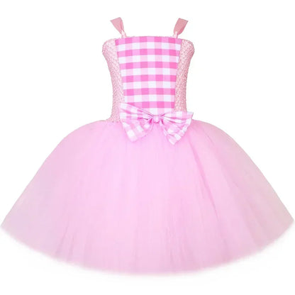 Pink Plaid Princess Tutu Dress Set