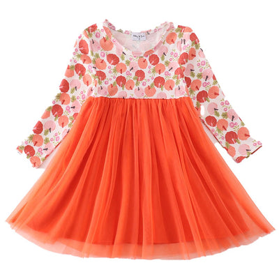 Adorable Pink Pumpkin Print Tutu Dress For Stylish Babies And Toddlers! - LuckeLadybug LLC