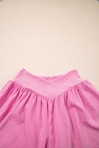 LuckeLAdybug LLC pink shorts dress with a gathered waistband for a stylish look