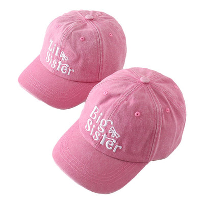 Adorable Pink Sister Embroidery Baseball Cap For Trendy Toddlers - LuckeLadybug LLC