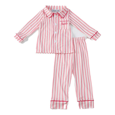 Adorable Pink Stripe Girl Pajama Set For Your Little Star! - LuckeLadybug LLC