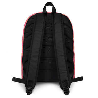 Back view of the pink stylish backpack by LuckeLadybug featuring padded straps for comfort