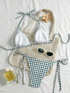 Blue Plaid Bikini for Summer Fun