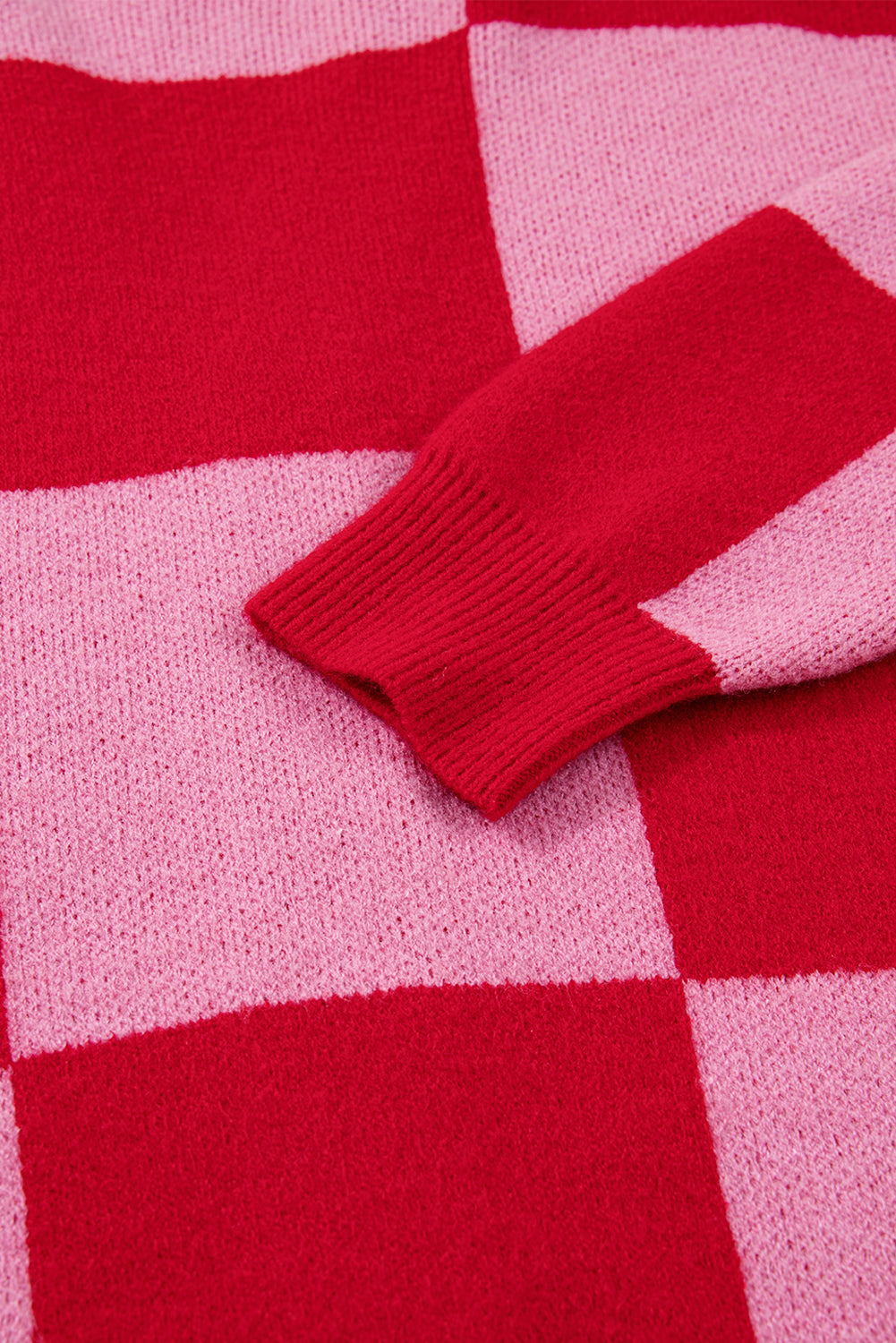 Plaid Cardigan in Red & Pink