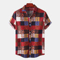 LuckeLadybug LLC Short Sleeve Plaid Shirt in Vibrant Multi-Colored Patterns for Casual Wear