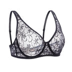 LuckeLadybug LLC Underwire Bra in Black Lace, perfect for plus size clothing for women's comfort and support.
