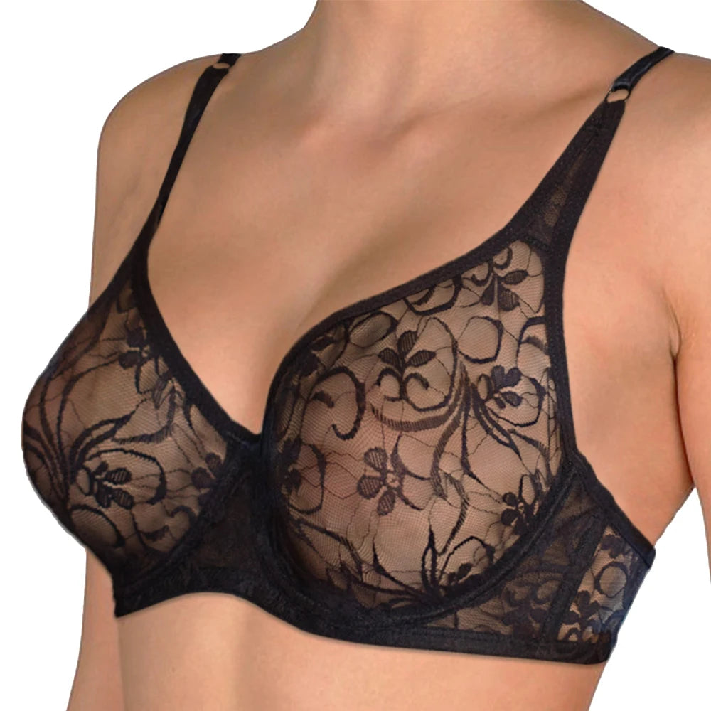 LuckeLadybug LLC Underwire Bra in Black Lace, perfect for plus size clothing for women's styles
