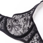 LuckeLadybug LLC Black Lace Underwire Bra designed as plus size clothing for women's comfort and support