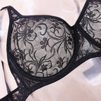 LuckeLadybug LLC Underwire Bra in Black Lace, perfect for plus size clothing for women's style and comfort