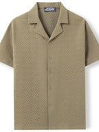 LuckeLadybug LLC Plus Size Clothing for Women's Button Up Shirt in Trendy Geometric Pattern