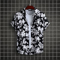 LuckeLadybug LLC Black and White Floral Button Up Shirt in Plus Size Clothing for Women's
