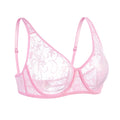 LuckeLadybug LLC Underwire Bra in Pink Lace, Perfect for Plus Size Clothing for Women's Comfort