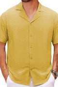 LuckeLadybug LLC Plus Size Button Up Shirt in Yellow with a Stylish Zigzag Pattern for Plus Size Clothing for Women's