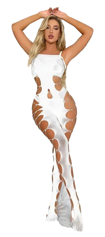 Elegant LuckeLadybug plus size sheer lingerie bodysuit featuring a cutout design and flattering fit