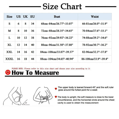 Size chart for plus size silk night dress for women showing measurements for bust and waist