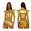 Pole Dance Outfit - Shiny Crop Top & Skirt