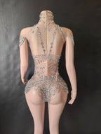 Sheer Crystal Bodysuit for Pole Dance Studio Near Me