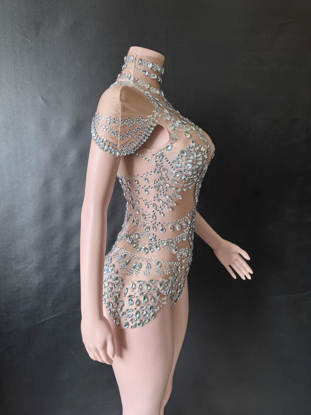 Sheer Crystal Bodysuit for Pole Dance Studio Near Me