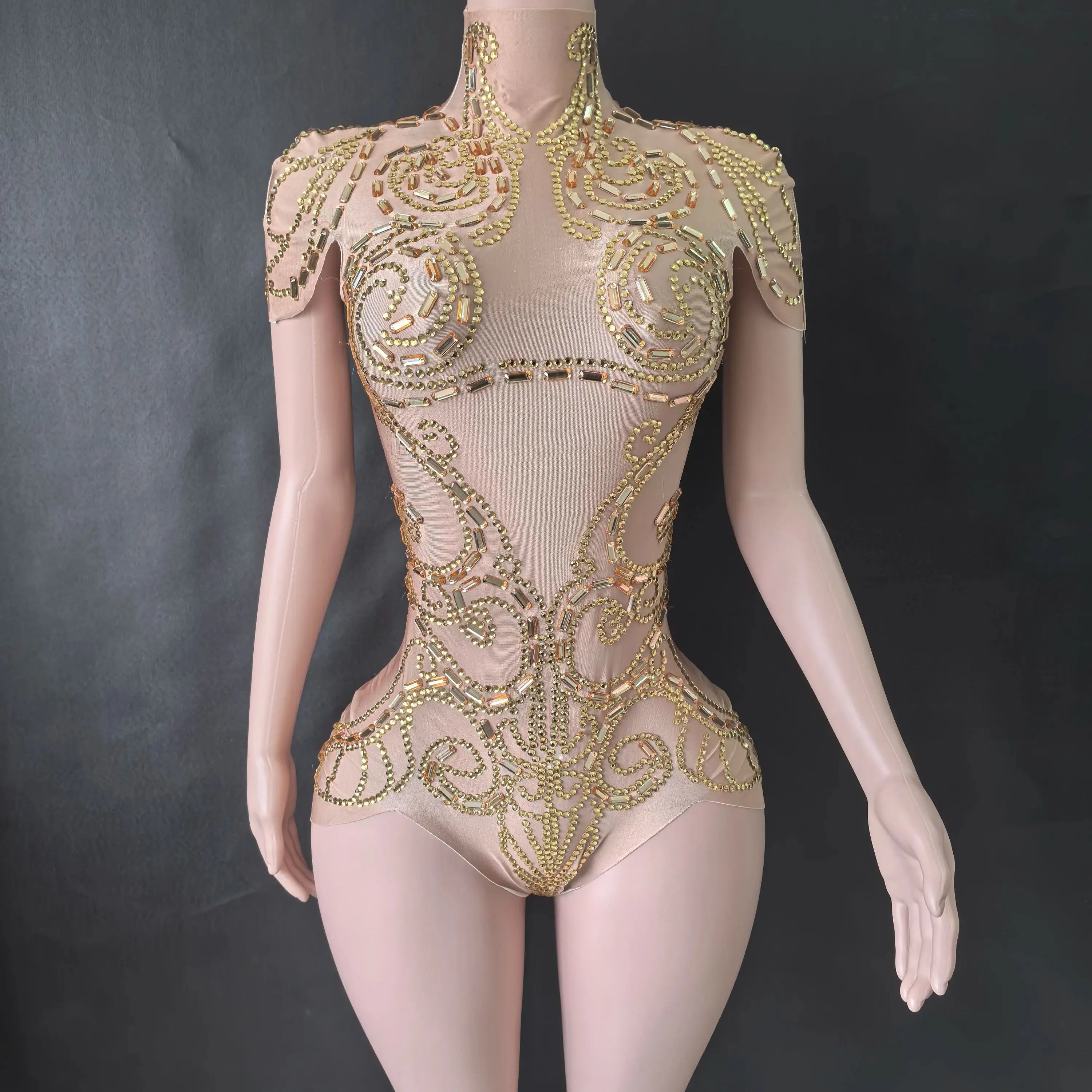 Sheer Crystal Bodysuit for Pole Dance Studio Near Me