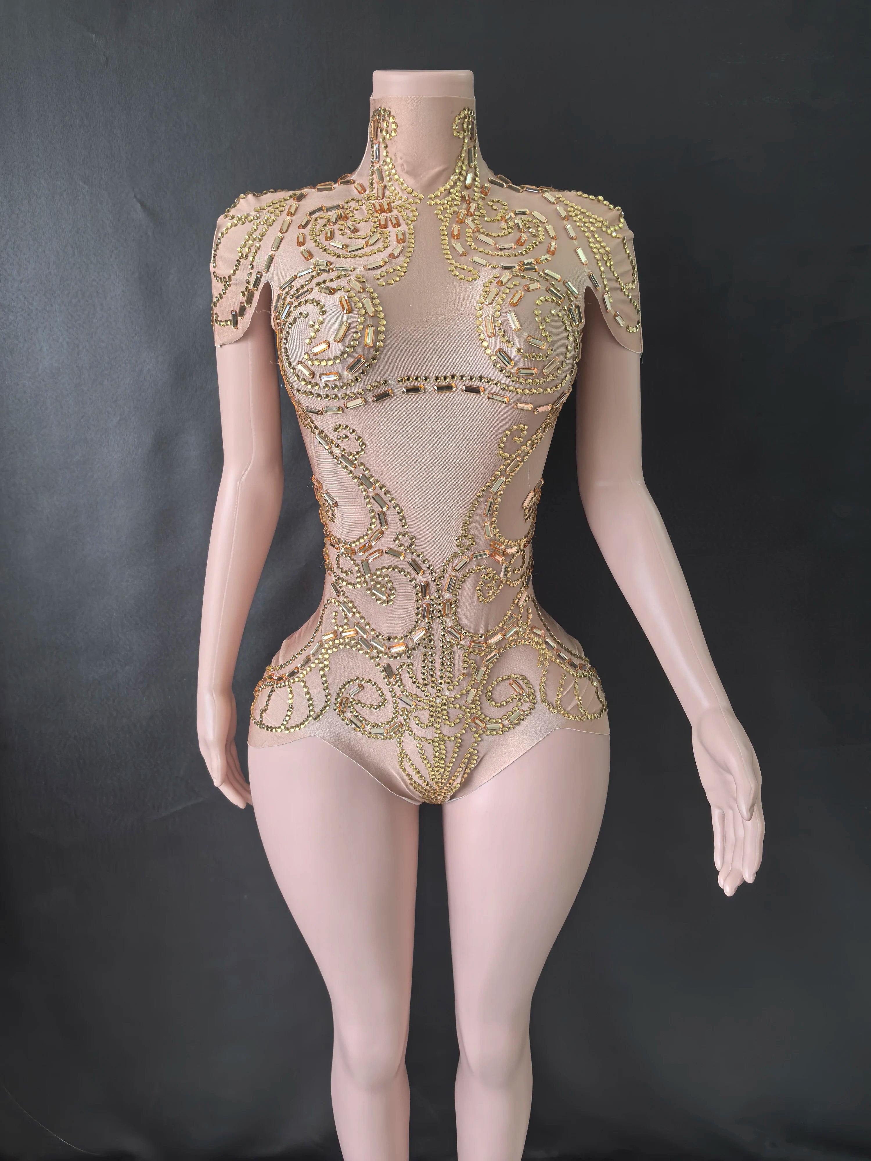 Sheer Crystal Bodysuit for Pole Dance Studio Near Me