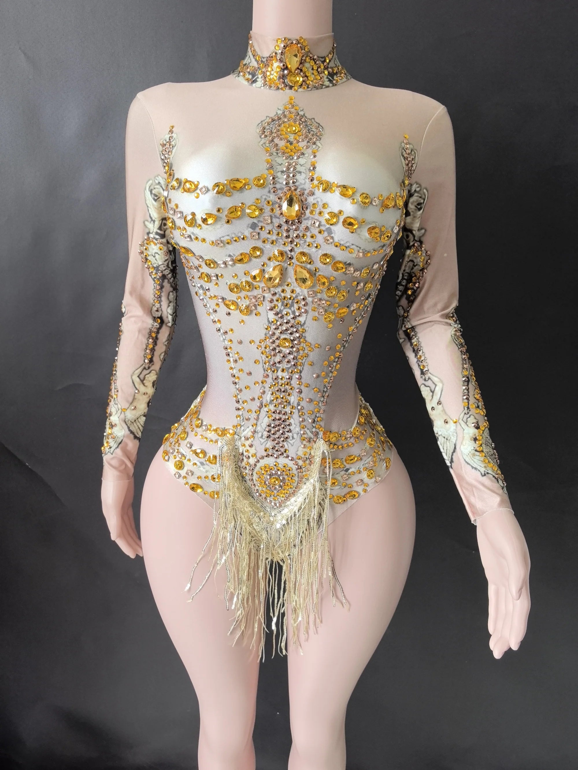 Sheer Crystal Bodysuit for Pole Dance Studio Near Me