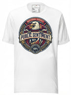 White LuckeLadybug political tee shirts featuring a bold National Survey design with an eagle