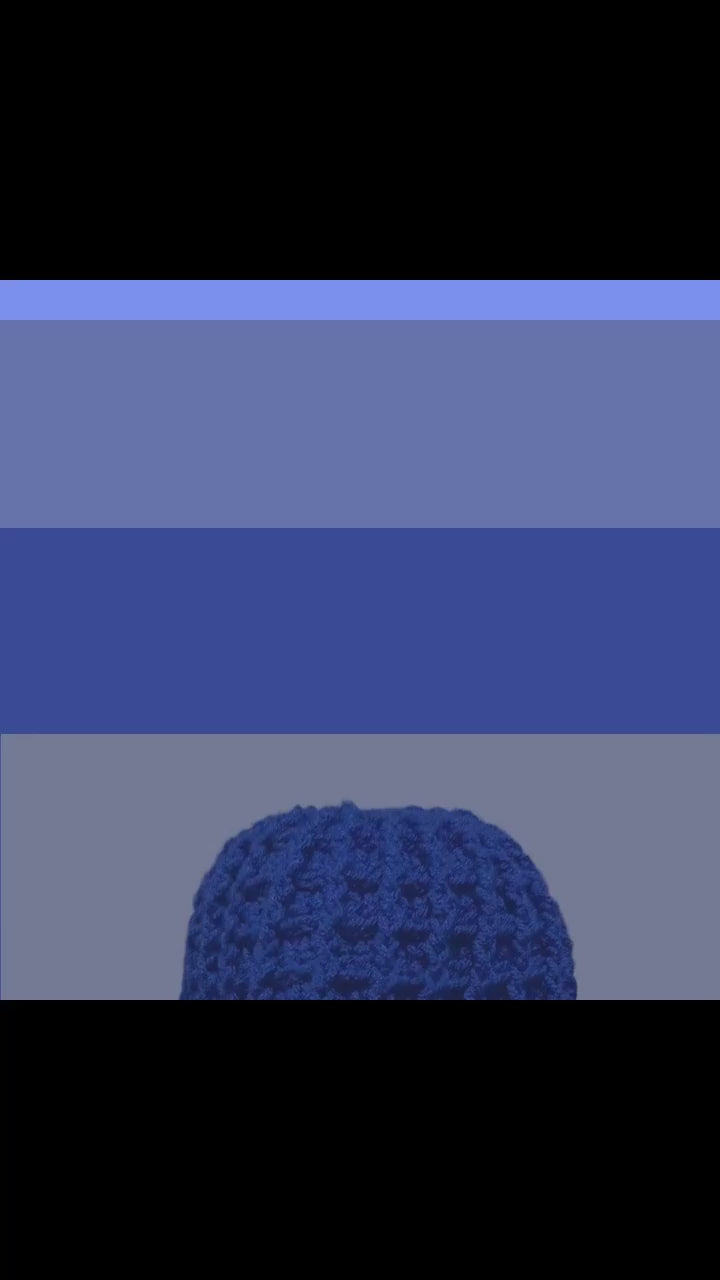 Blue Cottage Core Crochet Ruffle Hat