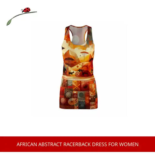 African Abstract Racerback Dress for Women by@Outfy