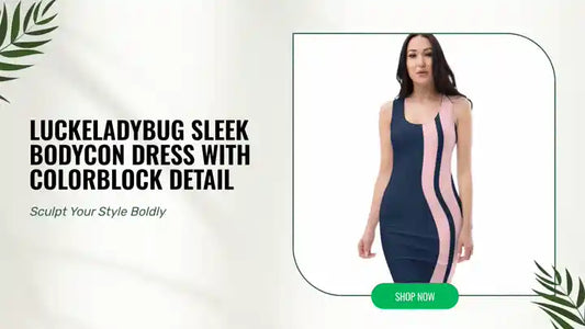 LuckeLadybug Sleek Bodycon Dress with Colorblock Detail by@Outfy