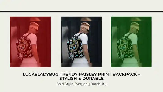LuckeLadybug Trendy Paisley Print Backpack &ndash; Stylish &amp; Durable by@Outfy