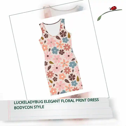 LuckeLadybug Elegant Floral Print Dress Bodycon Style by@Outfy